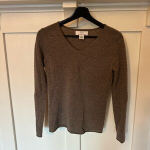 Magaschoni Brown Crew Neck Long Sleeve Top